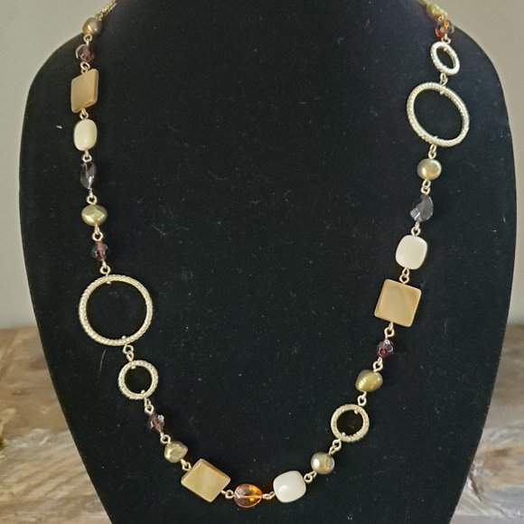 Collier Vintage Mony Art - Or Et Pierres, Bijou Italien Rare